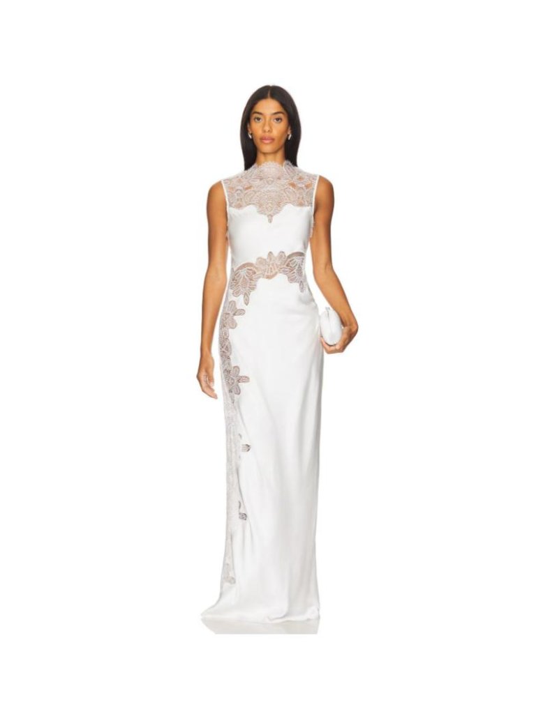 Shona Joy Stratus Lace High Neck Maxi Dress